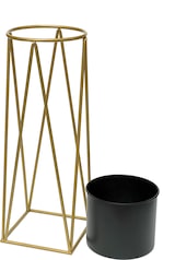 thumbnail of DanDiBo Blumenhocker mit Topf Metall Gold Schwarz L 70 cm Blumenständer 96046 Blumensäule Modern Pflanzenständer Pflanzenhocker