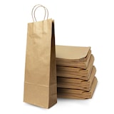 thumbnail of 250 Flaschentaschen aus Kraftpapier mit Henkel – Geschenkbeutel für Weinflaschen 75cl – Weihnachten, Hochzeiten, Weinläden