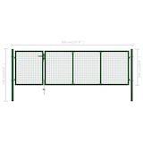thumbnail of vidaXL Gartentor Stahl : Farbe - Grün, Größe - 350 x 100 cm