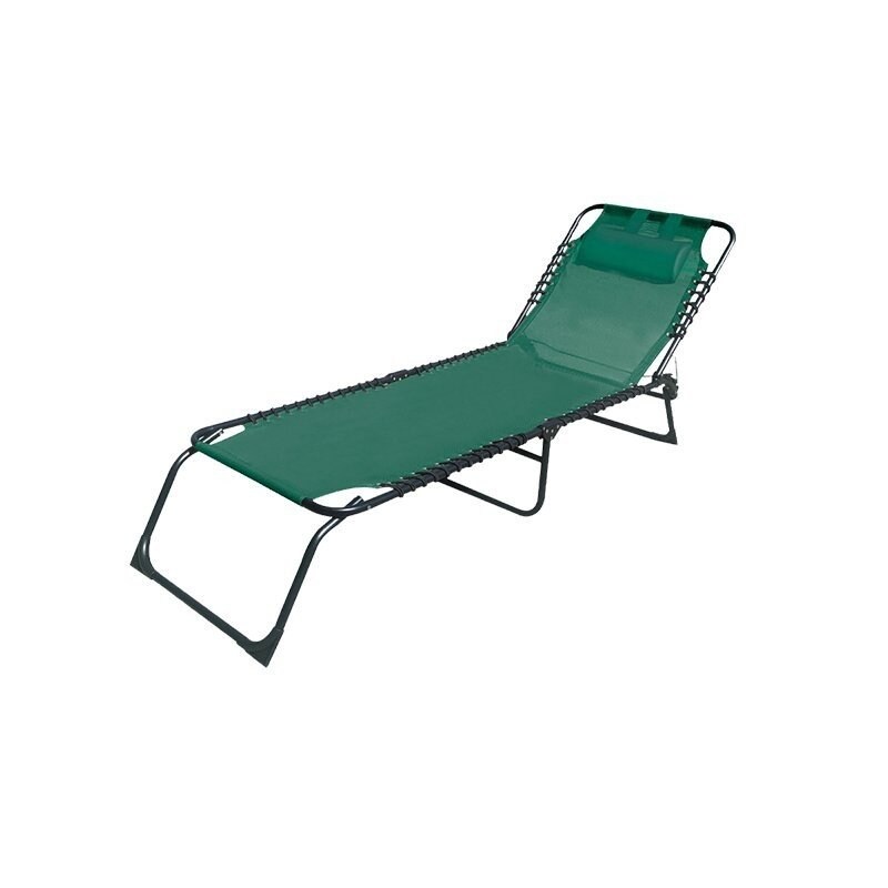 Marbueno Tumbona Plegable Acero Con Cojin Jardin y Piscina 190X58X27 Verde 10002