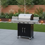 thumbnail of Barbecue a Gas Professionale XXL Da 13 kW con 5 Bruciatori in Acciaio Inox Fuoco Laterale Termometro Griglia Di Cottura 65x42 Cm 135×50×120 Cm Nero