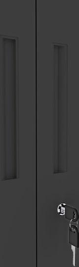 thumbnail of Armadio Armadietto In Metallo Multiuso Doppia Anta 5 Ripiani Regolabili Chiusura Con Doppia Chiave Mobiletto Documenti Ufficio 180x80x40 Cm Nero