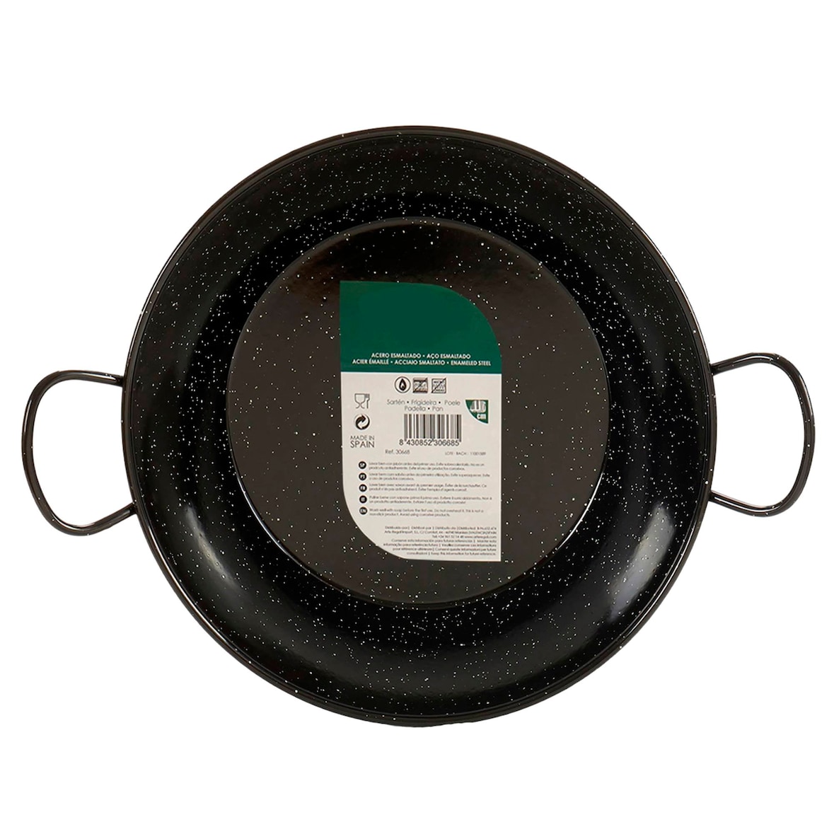 San Ignacio LA DEHESA - Honda geëmailleerde paellapan met handgrepen 32 cm