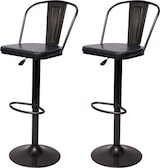 thumbnail of 2er-Set Barhocker mit Lehne | Sitzhöhe 63-83cm | höhenverstellbar drehbar Industrial Kunstleder Metall | vintage Grau| Tresenhocker Barstuhl