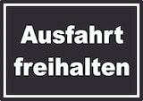 thumbnail of Ausfahrt freihalten Schild weiß-schwarz A6 (105x148mm)