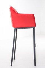 thumbnail of Barhocker GIBEL - Kunstleder Rot 64x48x110 cm Schwarz | Barstuhl Mit Lehne Tresenhocker Tresenstuhl Kneipenhocker Kneipenstuhl