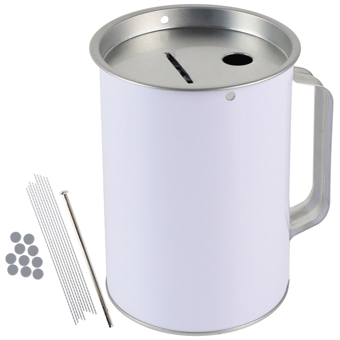 HMF 48000-07 Spendendose mit Griff, 14,5 x 10 cm, Lichtgrau