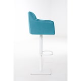 thumbnail of Banco de bar Damaso com revestimento em tecido turquesa/branco