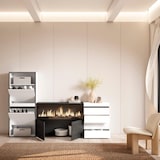 thumbnail of Zapatero, 224x35x145 cm, Dormitorio, habitación, Chimenea eléctrica XXL, Cómoda, Cajonera, Blanco _482_53