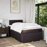 thumbnail of vidaXL Boxspringbett mit Matratze Dunkelbraun 120x190 cm Stoff