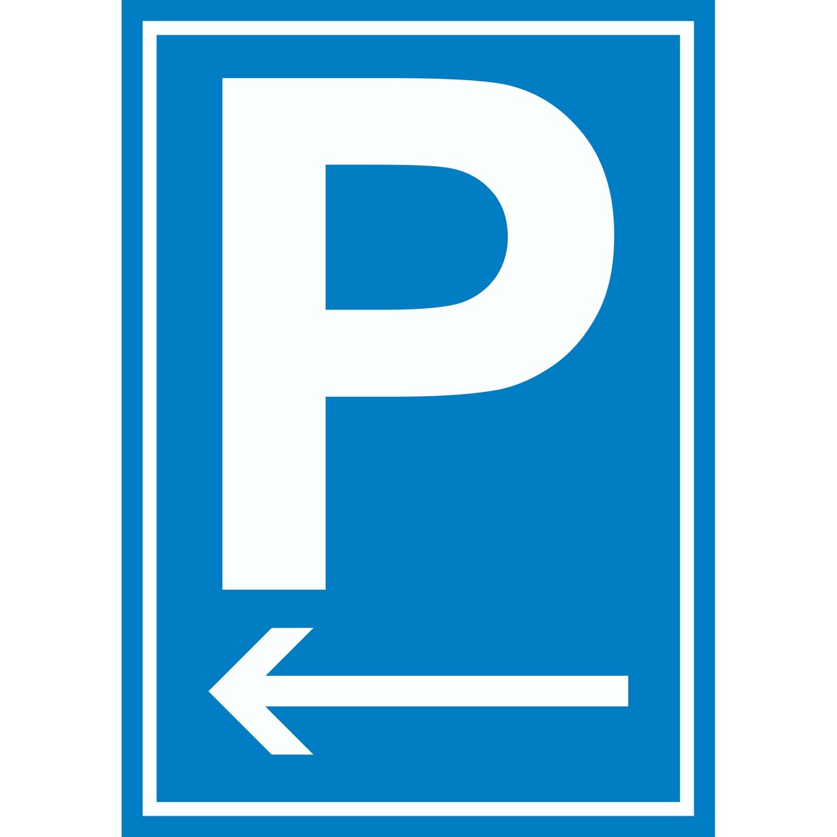 P Parkplatz Schild mit Pfeil nach links A2 (420x594mm)
