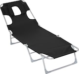 thumbnail of Tumbona Reclinable y Plegable de Jardín con Orificio de Lectura Reposacabezas y Respaldo Ajustable en 5 Niveles para Playa 182x56x28 cm