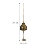 thumbnail of Relaxdays Windspiel Glocken, 4er Set, Feng Shui Glockenspiel, buddhistische Motive, Garten, Metall, Klangspiel, gold