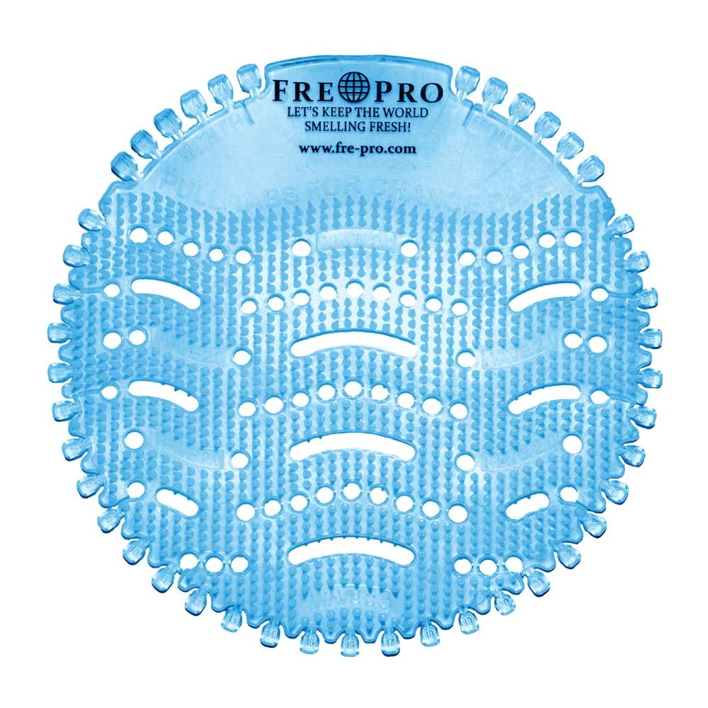 Fre Pro Urinalsieb Urinaleinsatz (2 Stück) Duft Cotton Blossom und Kalender blau Pissoireinsatz Ø 18 cm