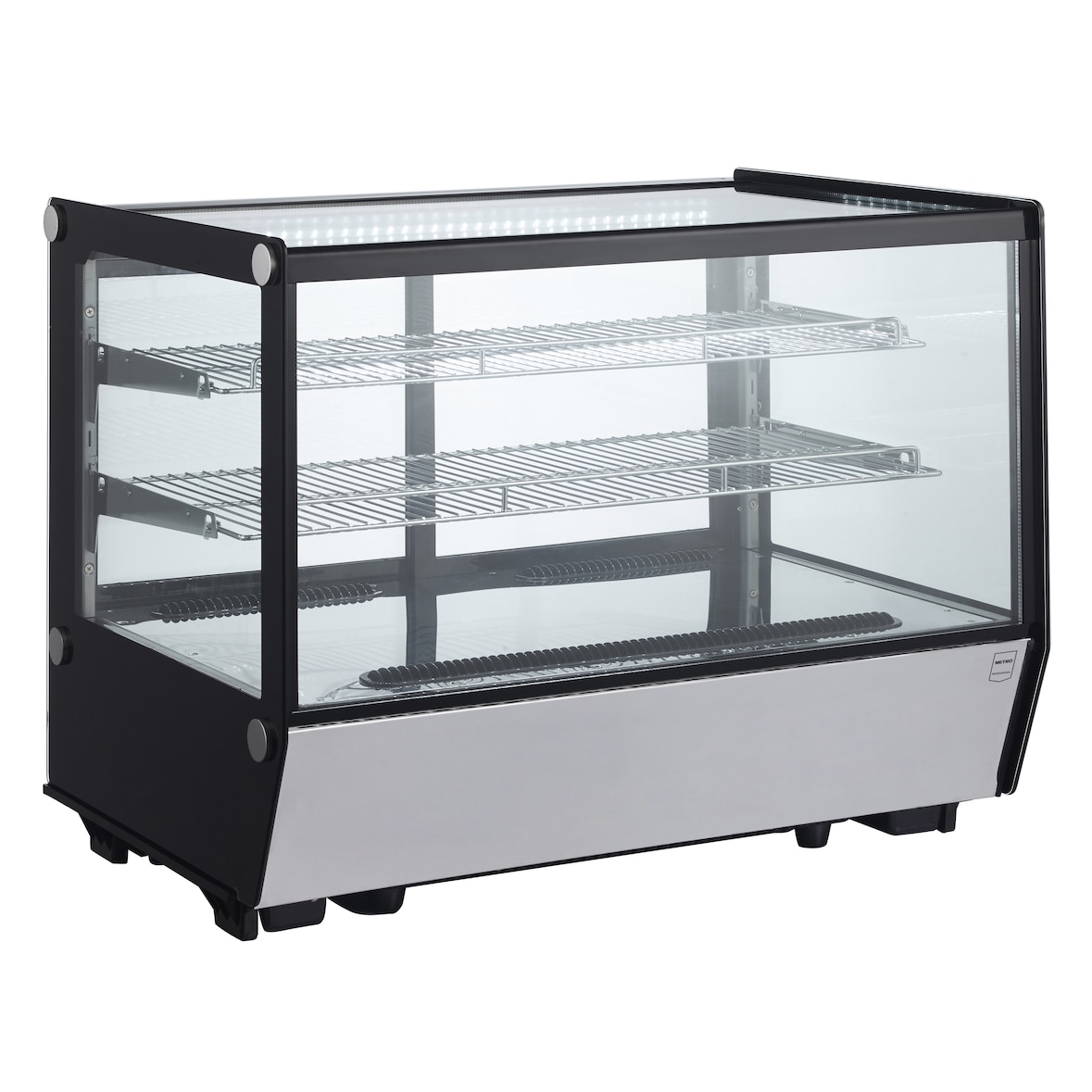 METRO Professional Vitrine réfrigérée GCV1160R, inox/plastique/verre, 88 x 56.8 x 68.6 cm, 148 L, froid ventilé, 2 clayettes réglables