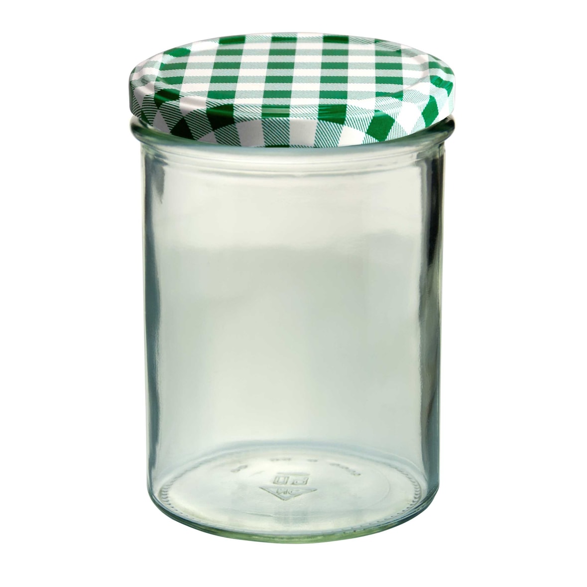 6er Set Sturzglas 435 ml Marmeladenglas Einmachglas Einweckglas To 82 grün karierter Deckel incl. Diamant-Zucker Gelierzauber Rezeptheft