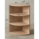 thumbnail of Eckregal Sonoma 30x60x30 cm WL5.842 Holz Wandregal Eck Hängeregal, Holzregal für die Wand Hoch, Wandboard Freischwebend, Design Dekoregal mit runder