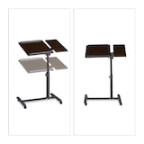 thumbnail of Relaxdays Laptoptisch höhenverstellbar, HxBxT:95x60x40cm, mit Rollen & Ablage, für Linkshänder, Ebenholz, schwarz