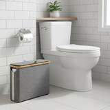 thumbnail of Cesta para Papel Higiénico de Bambú con Tapa COSHANO,  Almacenamiento para 12 Rollos, 30L Gris