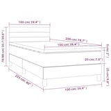 thumbnail of vidaXL Boxspringbett mit Matratze & LED Dunkelgrau 100x200 cm Samt