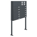 thumbnail of AL Briefkastensysteme 12 Fächer Premium Stand Briefkasten Anlage RAL 7016 Anthrazit Grau, Post A4, robust, wetterfest, Artikelnummer 132P12DZS2KSP7016