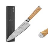 thumbnail of KLAMER Damast Chefmesser 20cm Olive, extra scharfes Küchenmesser, echter japanischer Damaststahl, Fleischmesser