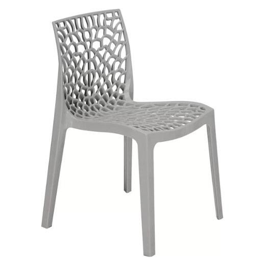 METRO PROFESSIONAL Chaise de terrasse Saphir, empilable, plastique, gris perle
