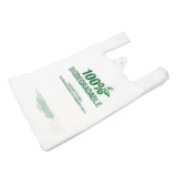 thumbnail of DayBays 100 Stk. Bio Hemdchentragetaschen 30+17x60 cm 100% Biodegradable Bag weiß geblockt