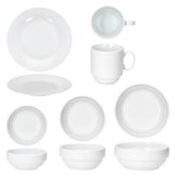thumbnail of 15tlg Frühstücksset Tommy weiß Porzellan Teller Schalen Kaffee-Becher stapelbar