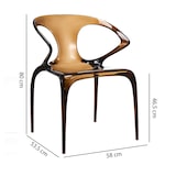 thumbnail of Set van 2 polycarbonaat stoelen, stevig, lichtgewicht, monobloc, eigentijds en verfijnd design, voor woonkamer, kantoren, interieur ASTRA/Bruin