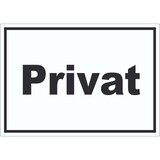 thumbnail of Privat Schild schwarz-weiß A6 Rückseite selbstklebend