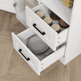 thumbnail of HOMCOM alacena de cocina armario de cocina con puertas compartimentos abiertos cajones y estantes ajustables antivuelco 70x40x180 cm blanco