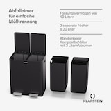 thumbnail of EcoVista Mülleimer mit Kompostbehälter Abfalleimer 40 Liter + 3L Kompostbehälter Soft-Close Schwarz