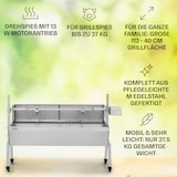 thumbnail of Sauenland Pro Spanferkelgrill Drehspieß 13W 4 Rollen Edelstahl Silber-Metallic