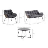 thumbnail of Tarrington House Outdoor Lounge 4-tlg., Stahl/Polyester/Polyrattan, 2 Einzelsesseln, 1 2-Sitzer Sofa, 1 Couchtisch, mehrfarbig