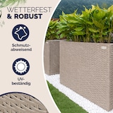 thumbnail of Casaria Poly Rattan Blumentopf herausnehmbar Creme