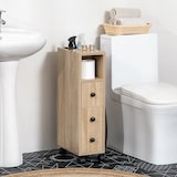 thumbnail of Armadietto da Bagno a colonna design compatto 4 ruote color rovere