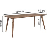 thumbnail of Esszimmertisch REPA 180 x 80 x 76 cm Sheesham rustikal Massiv-Holz, Design Landhaus Esstisch, Tisch für Esszimmer groß, 6 - 8