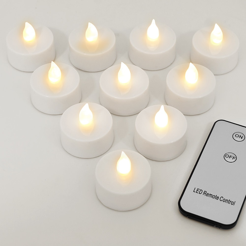 Monzana LED Teelichter Kerzen mit Fernbedienung Flackernd 10 Stk