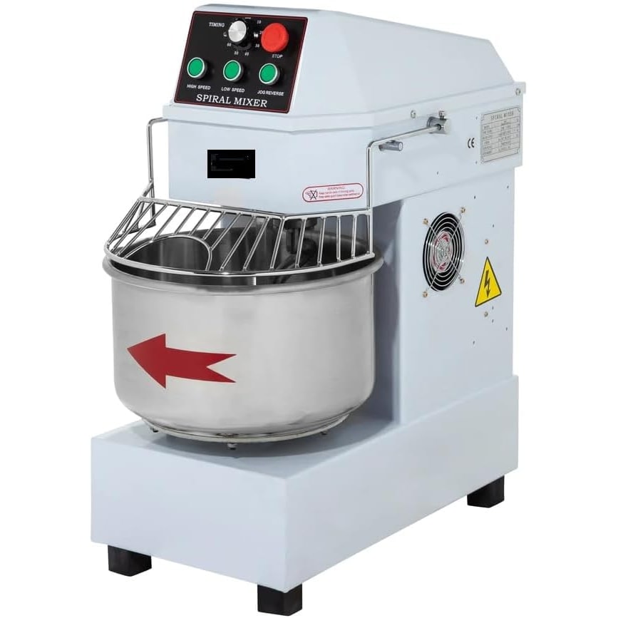 Amassadeira espiral de massa para empresas de hotelaria, tigela com capacidade de 20 litros