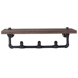 thumbnail of Wandgarderobe HWC-C45, Ablageregal Hängegarderobe Garderobenpaneel, Industriedesign braun