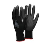 thumbnail of ECD Germany 1 Paar Arbeitshandschuhe PU-Beschichtet Größe 7-S Schwarz Atmungsaktiv Rutschfest Robust Montagehandschuhe