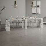 thumbnail of Cybert tavolo consolle allungabile ceramica 50-300x78 cm 12 posti - bianco venato