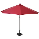 thumbnail of Sonnenschirm halbrund Parla, Halbschirm Balkonschirm, UV 50+ Polyester/Alu 3kg ~ 270cm bordeaux mit Ständer