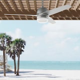 thumbnail of Outdoor Deckenventilator Seawave Silber mit Licht 132