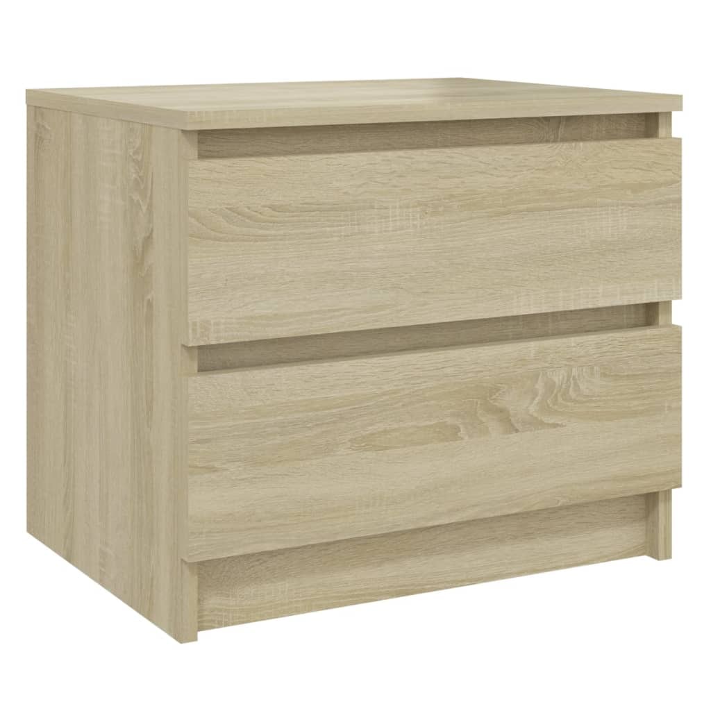 Mesita de noche madera contrachapada roble Sonoma 50x39x43,5 cm