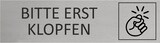 thumbnail of CombiCraft Aluminium Türschild Erst Klopfen 165x45mm mit 3M-Tape