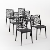 thumbnail of Set 6 Chaises en polypropylène avec fibre de verre empilables pour extérieur et jardin, bar et restaurant, cuisine design moderne - LISA - Noir