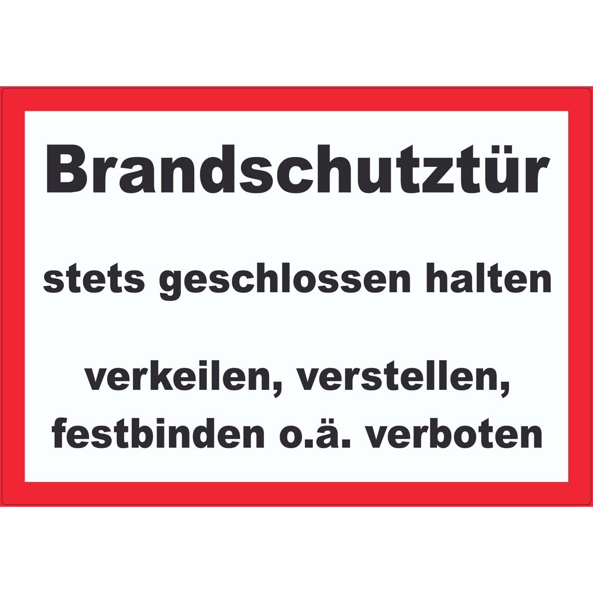 Brandschutztür Aufkleber A4 (210x297mm)