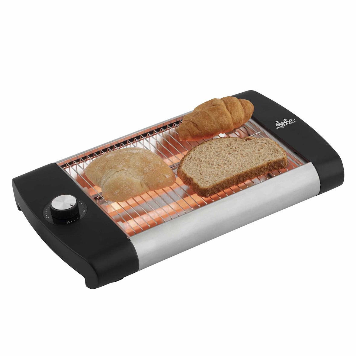 Tostadora pan horizontal Jata JETT1588 con 3 Barras de Cuarzo. 600 W. Con Temporizador. Gran superficie de tostado (23 x 20 cm)